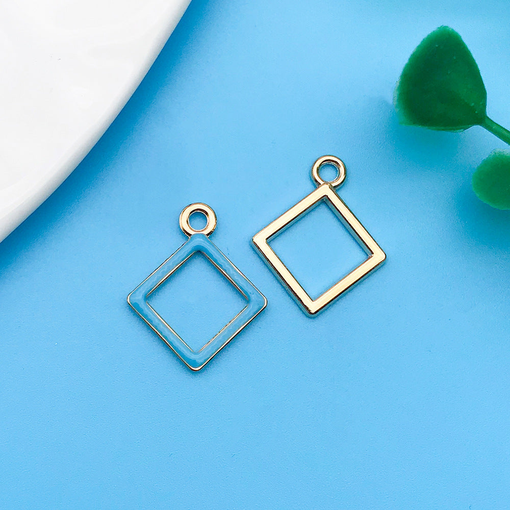 Wholesale Lake Blue Drip Oil Alloy Cartoon Animal Flower DIY Necklace Bracelet Pendant